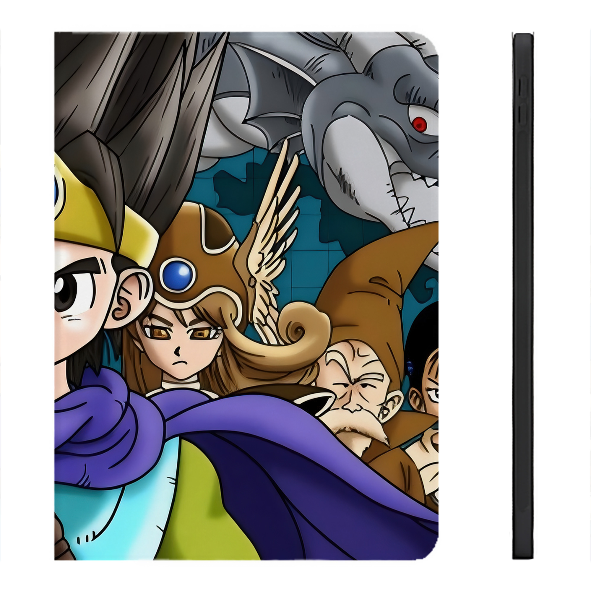 （画像用） ドラゴンクエスト Doragon Kuesuto Dragon Quest IPadケース ペンホルダー付き ブックスタイルデザイン